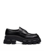 Brushed Leather Monolith Loafers