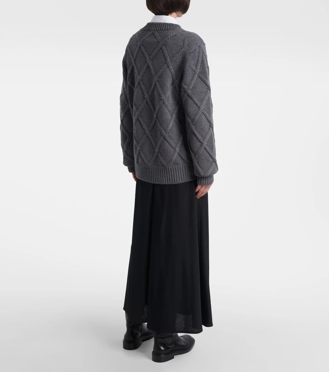 Jil Sander - Saç örgüsü bakir yün kazak