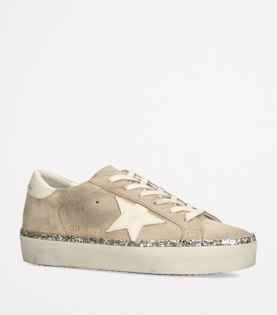 Golden Goose Beige Suede Hi Star Low-Top Sneakers
