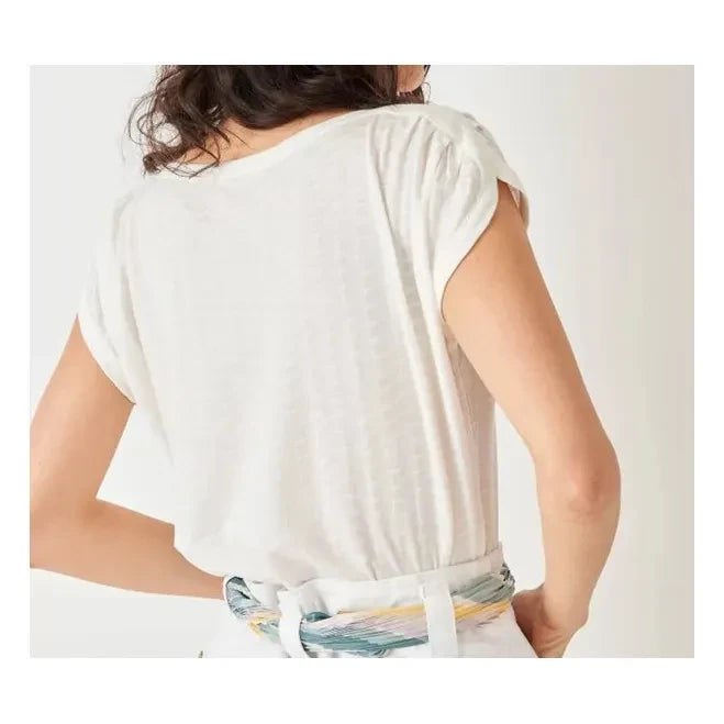 Sessùn - Sixto Jacquard T-shirt  | Ecru