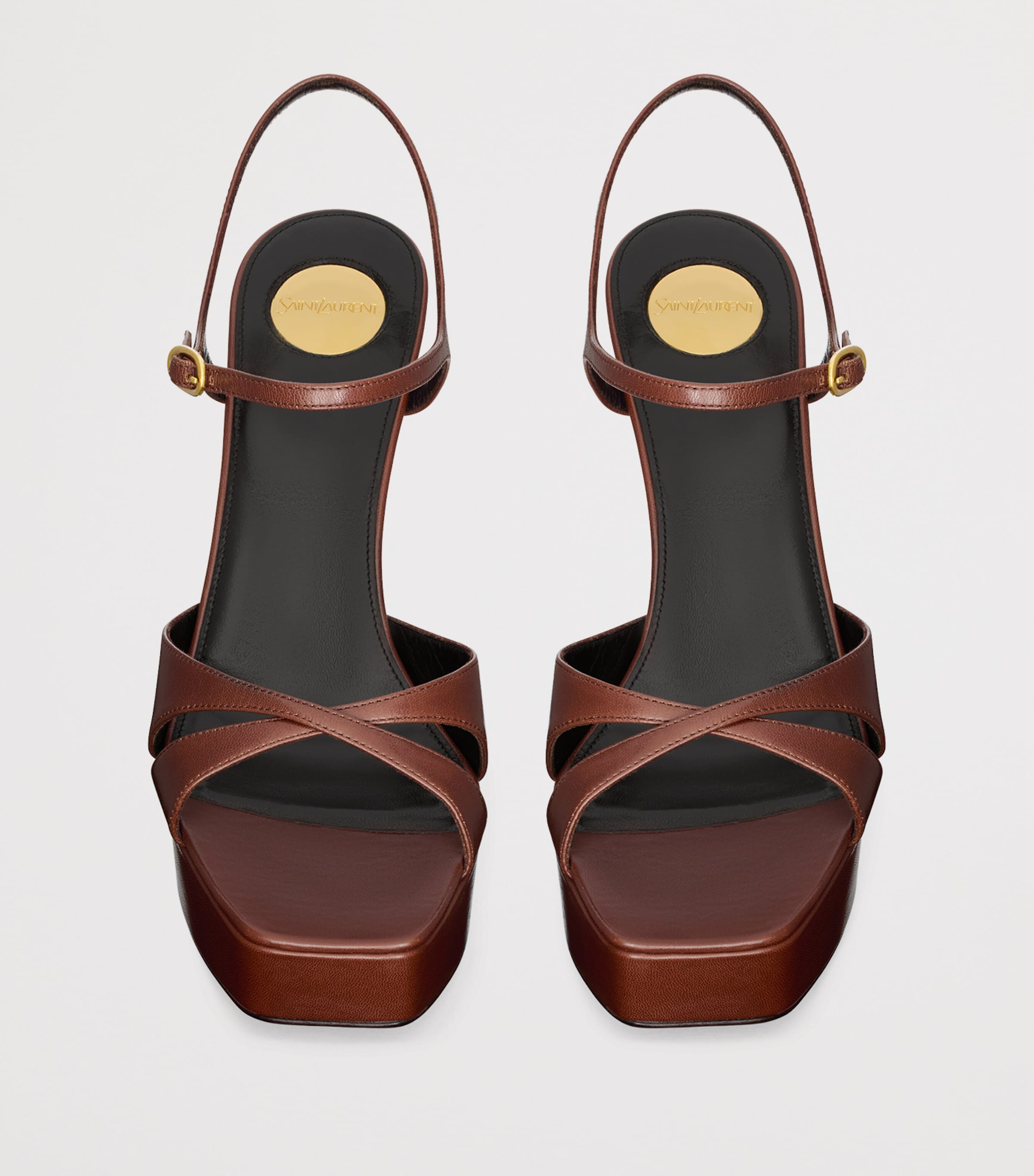 Saint Laurent Beige Debbie Platform Sandals 85