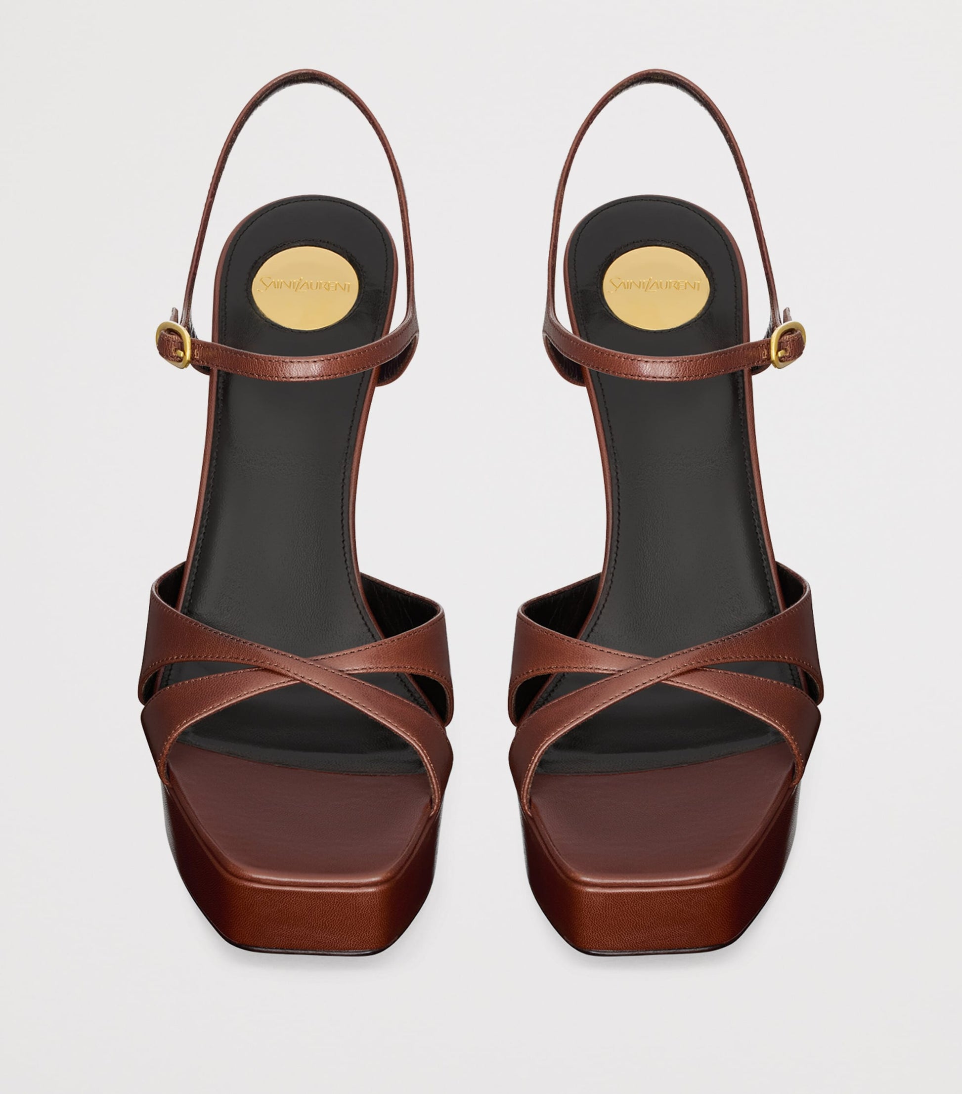 Saint Laurent Beige Debbie Platform Sandals 85