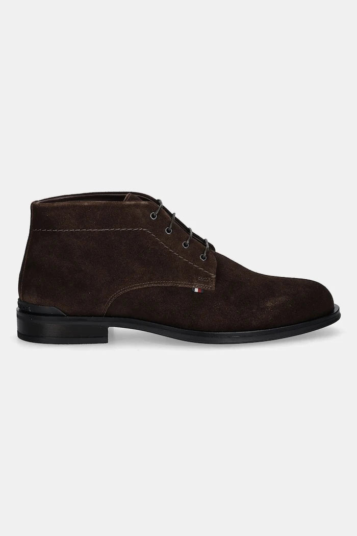 Велурени боти Tommy Hilfiger CORPORATE HILFIGER SDE BOOT
