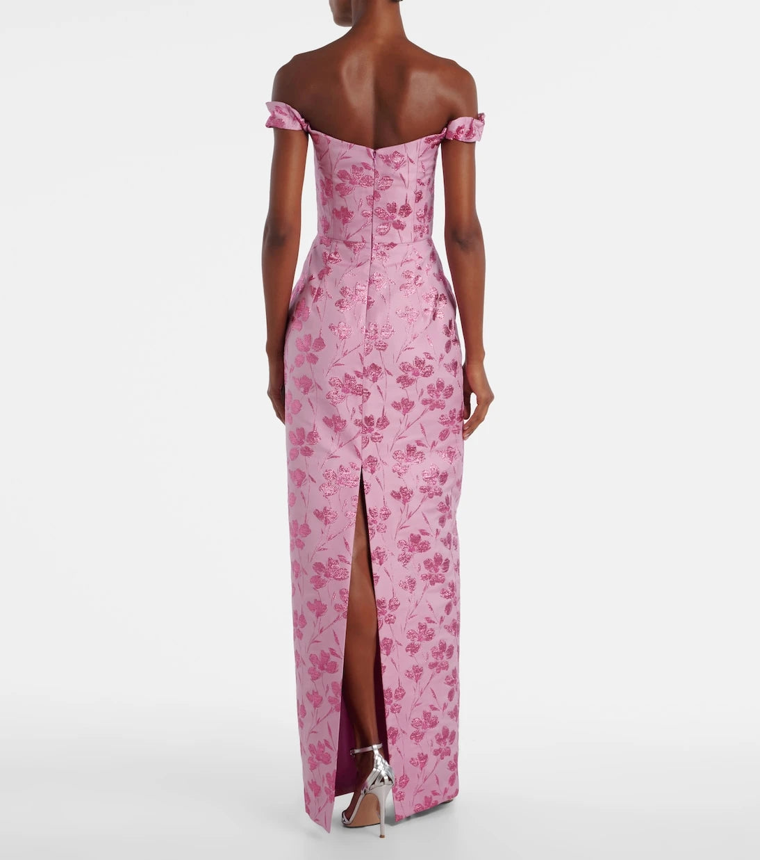 Markarian - Yolanda floral off-shoulder brocade gown