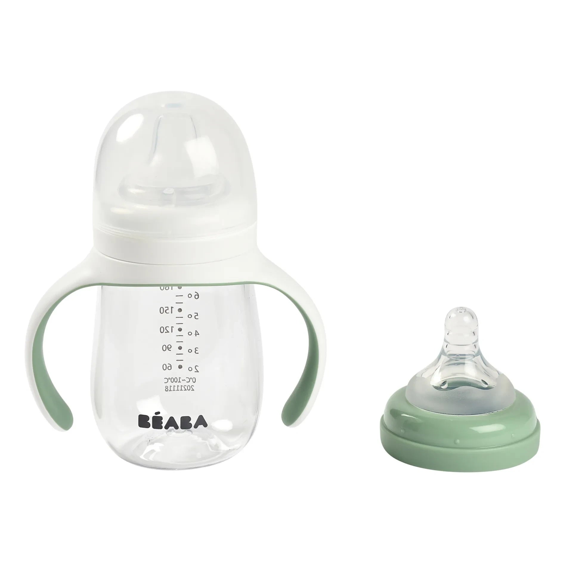 Béaba - 2-In-1 Training Bottle - 240 ml | Sage