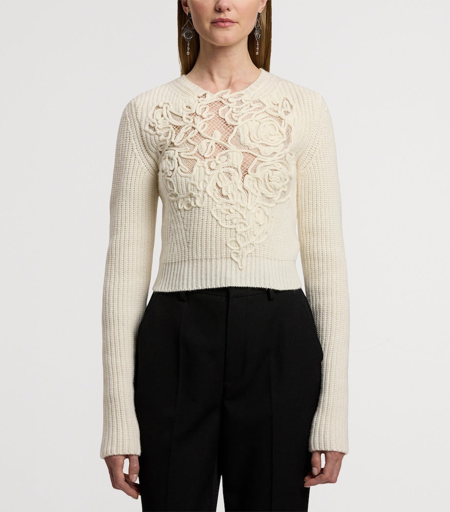 Cashmere Floral Sweater CREAM