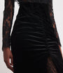 Alessandra Rich Black Lace-Velvet Gown