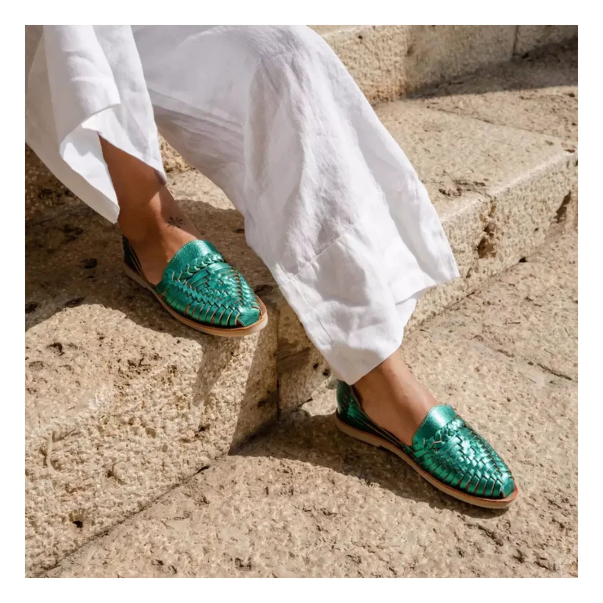 Mapache - Alegre Metallic Sandals | Emerald green