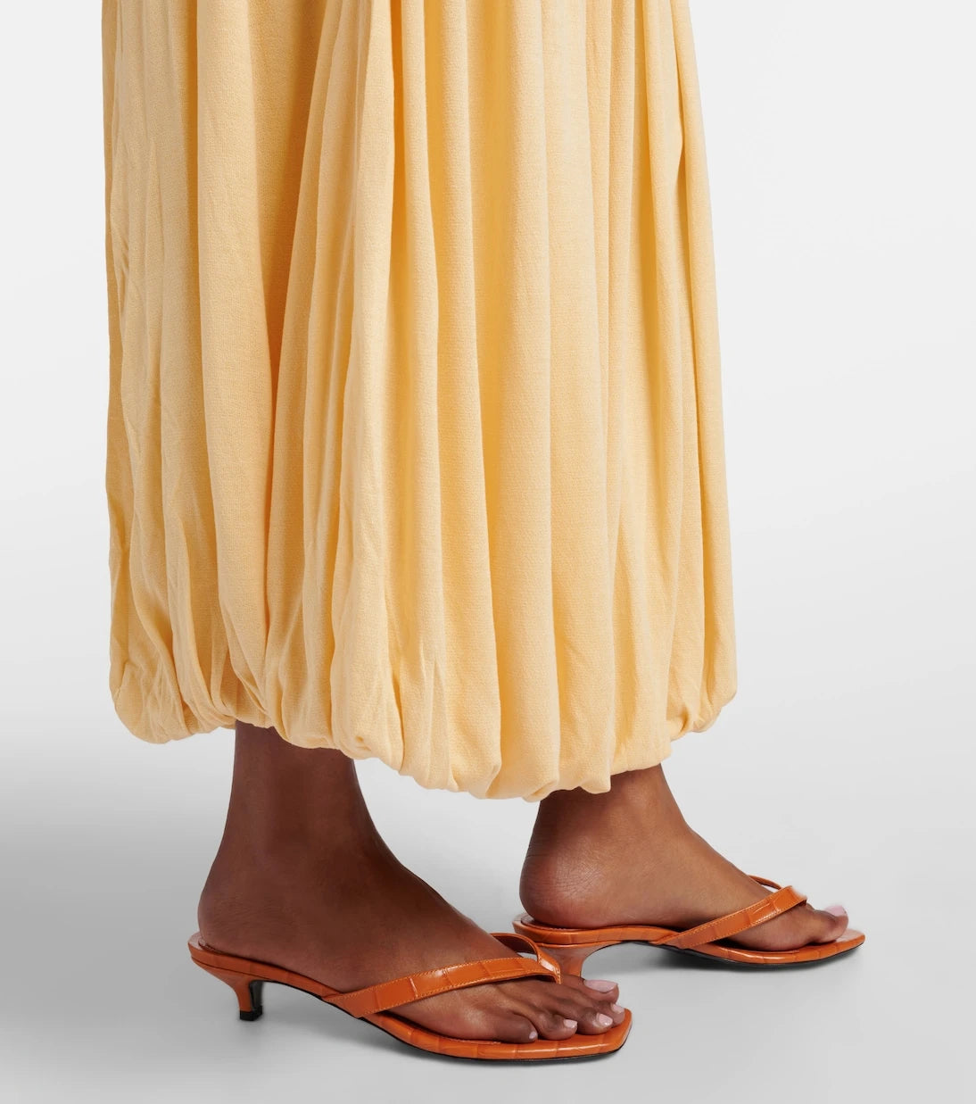 Toteme - Croc-effect leather thong sandals