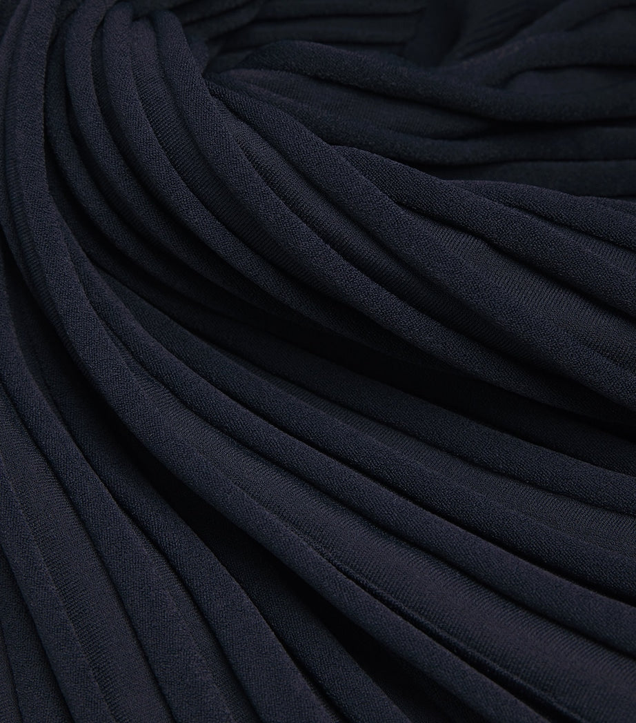 Sandro Paris Blue Rib-Knit Mini Dress