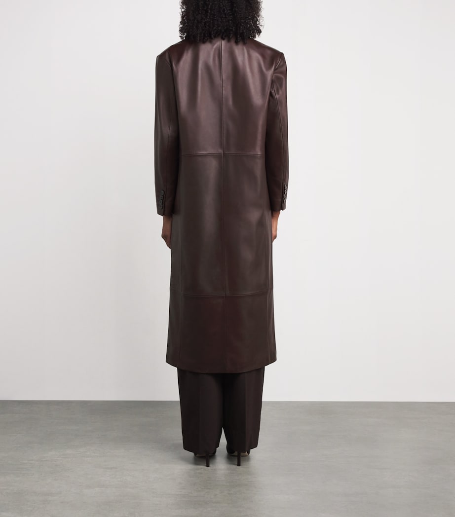 Arma Burgundy Lambskin Double-Breasted Joanna Coat