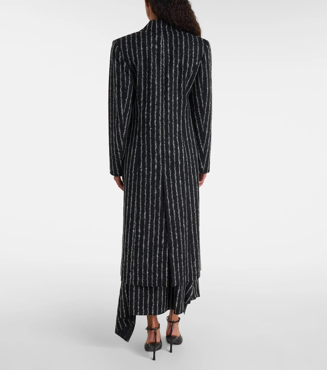 Mugler - Pinstripe wool-blend coat