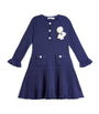 Self-Portrait Kids Blue Pointelle Knitted Dress (3-12 Years)