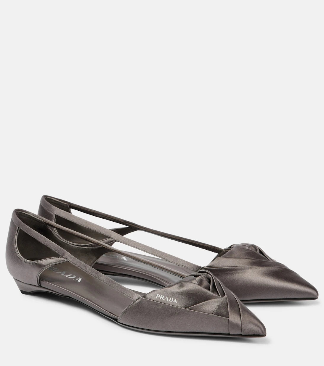 Prada - Cutout satin ballet flats