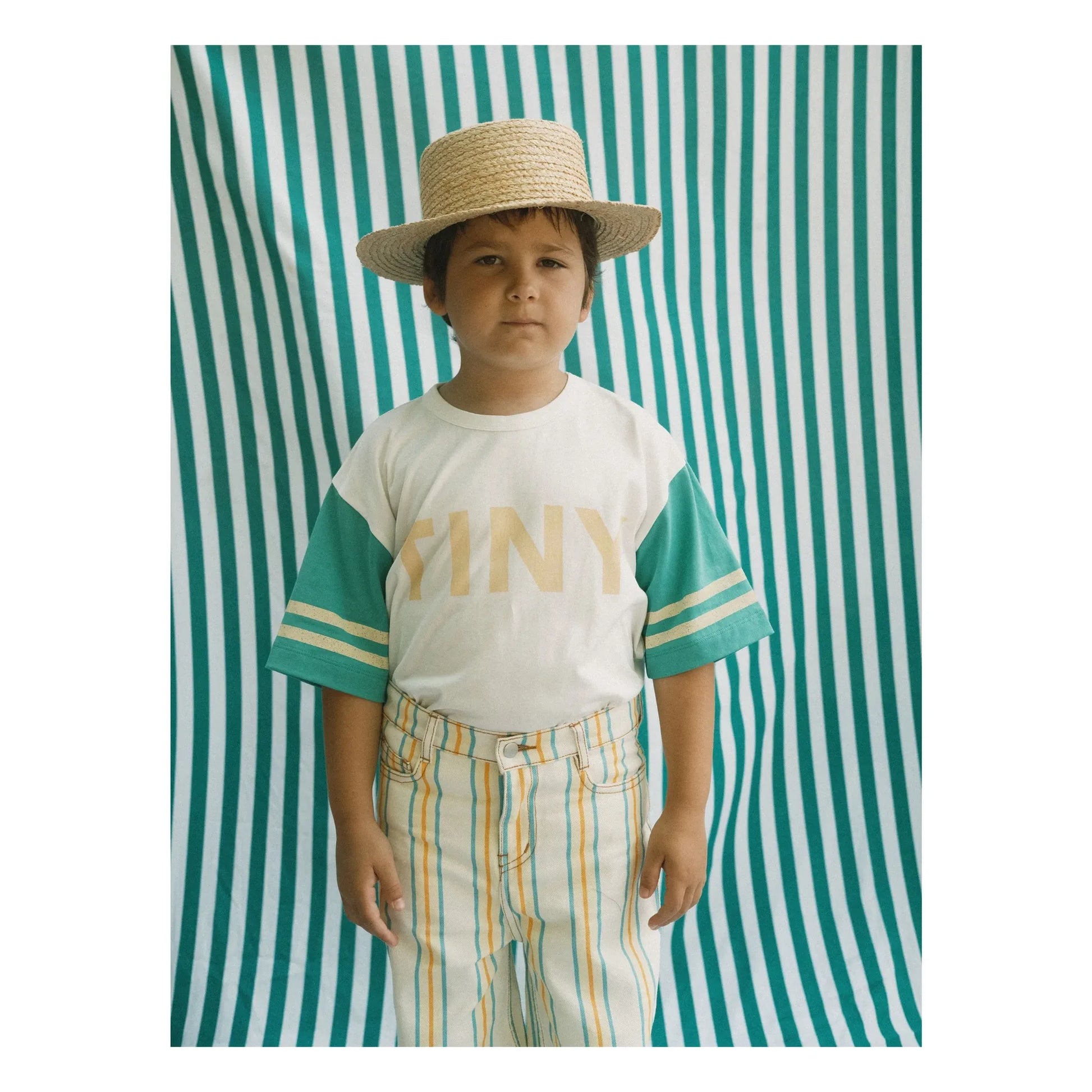 Tinycottons - Tiny Colorblock Organic Cotton T-shirt | White