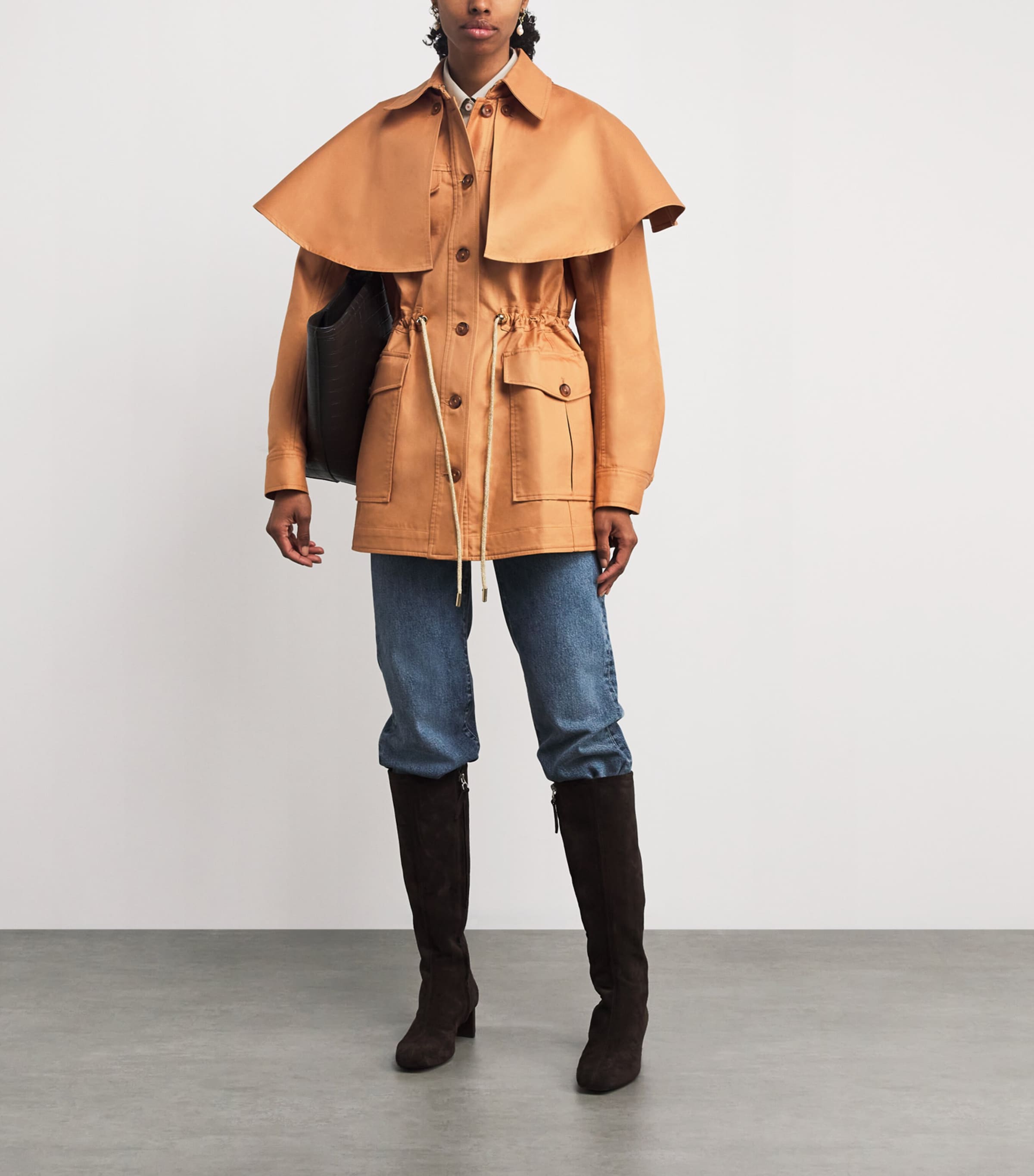 Cotton Cape-Overlay Devon Coat