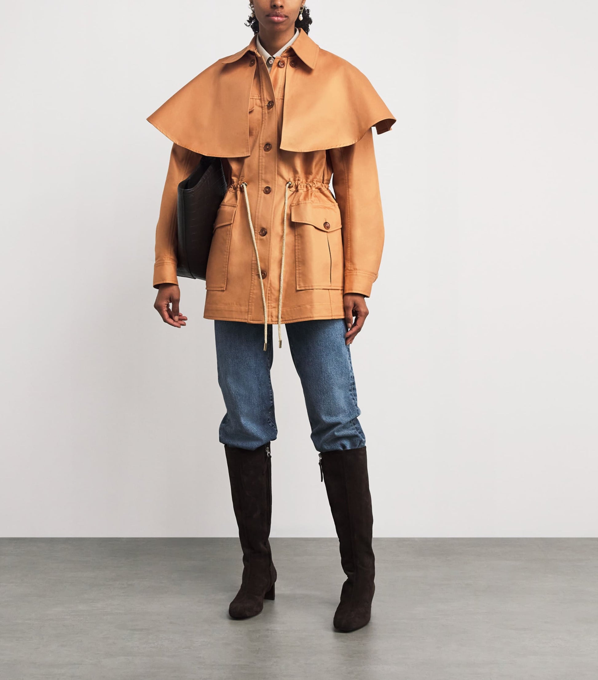 Cotton Cape-Overlay Devon Coat