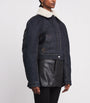 Jacquemus Navy Shearling-Trim Denim Bomber Jacket