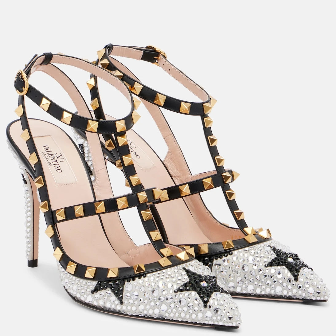 Valentino Garavani - Rockstud 100 embellished leather pumps