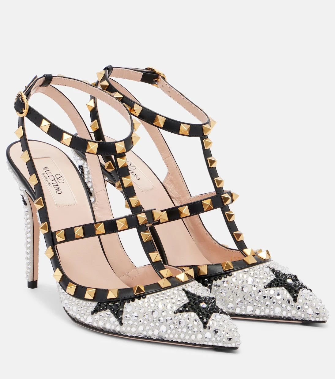 Valentino Garavani - Rockstud 100 embellished leather pumps