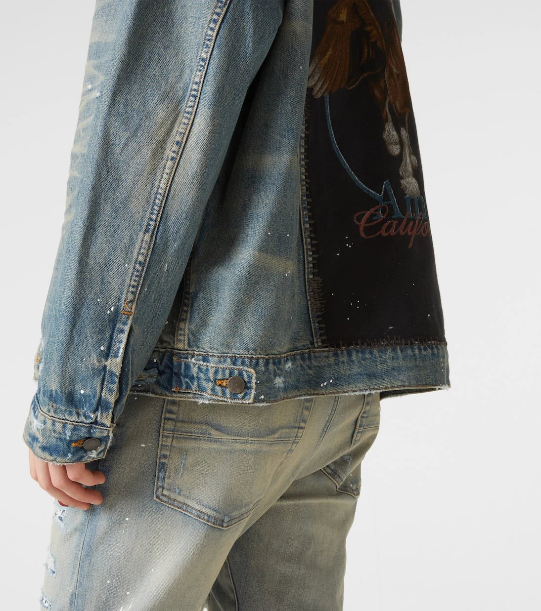Amiri - Vintage Pegasus distressed denim jacket
