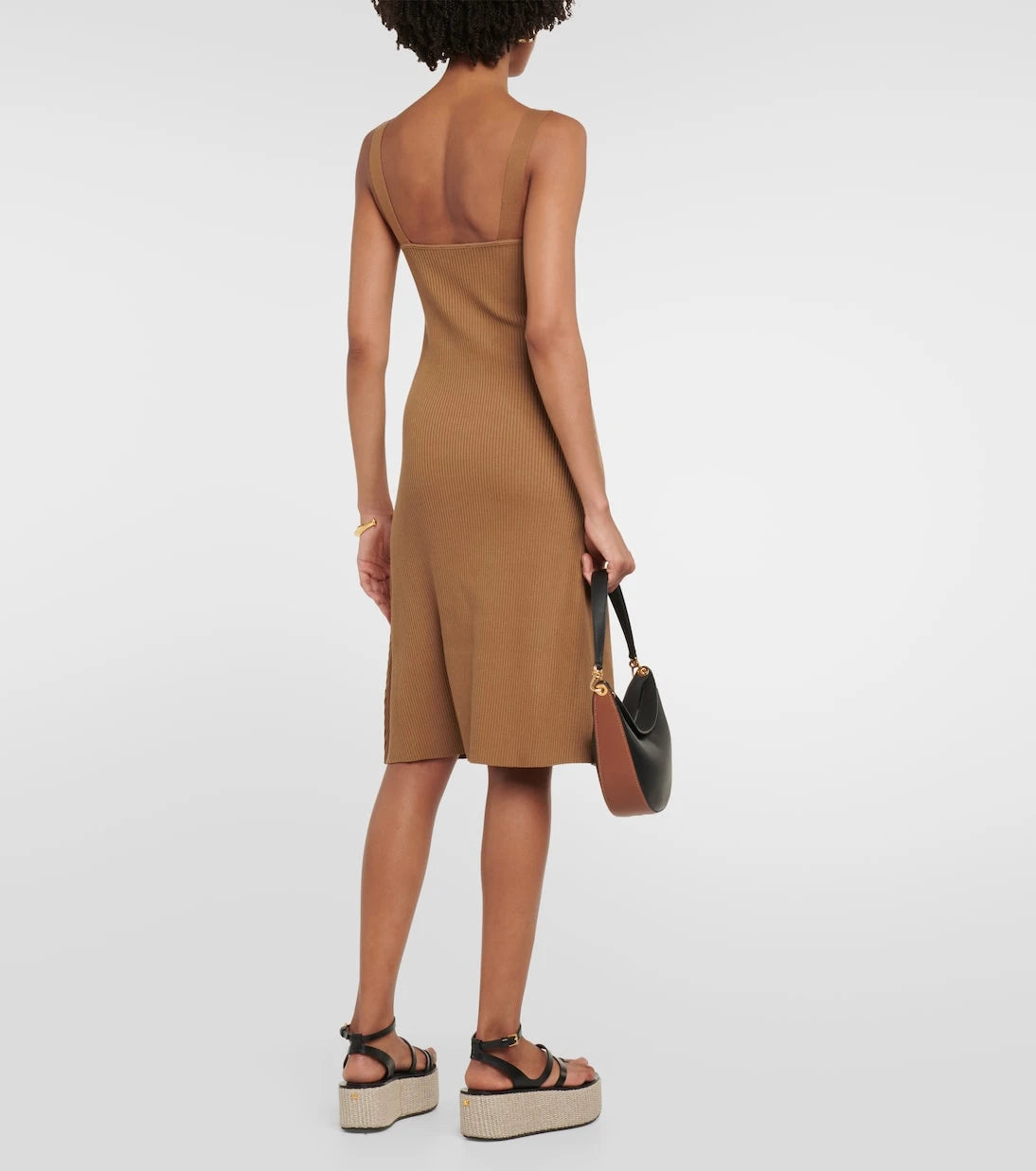 Vince - Ribbed-knit cotton-blend midi dress