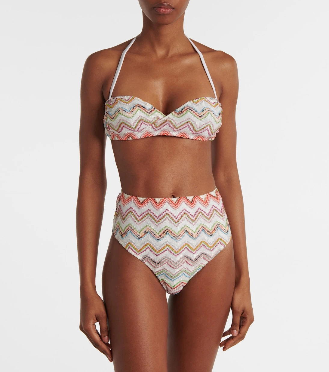 Missoni - بيكيني ميتاليك بنقشة الزيكزاك