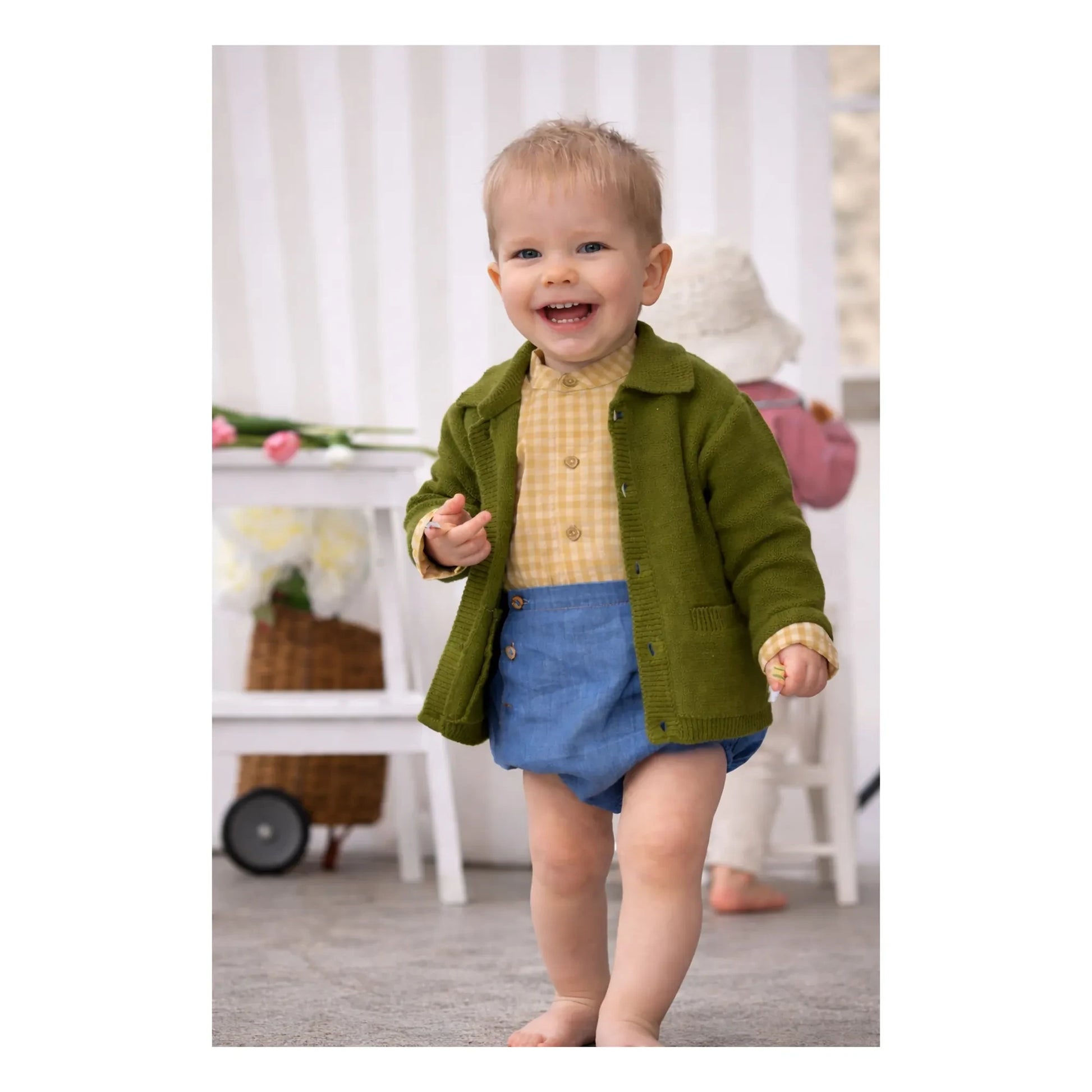 Lililotte - Cardigan Valentin Coton Bio | Olive