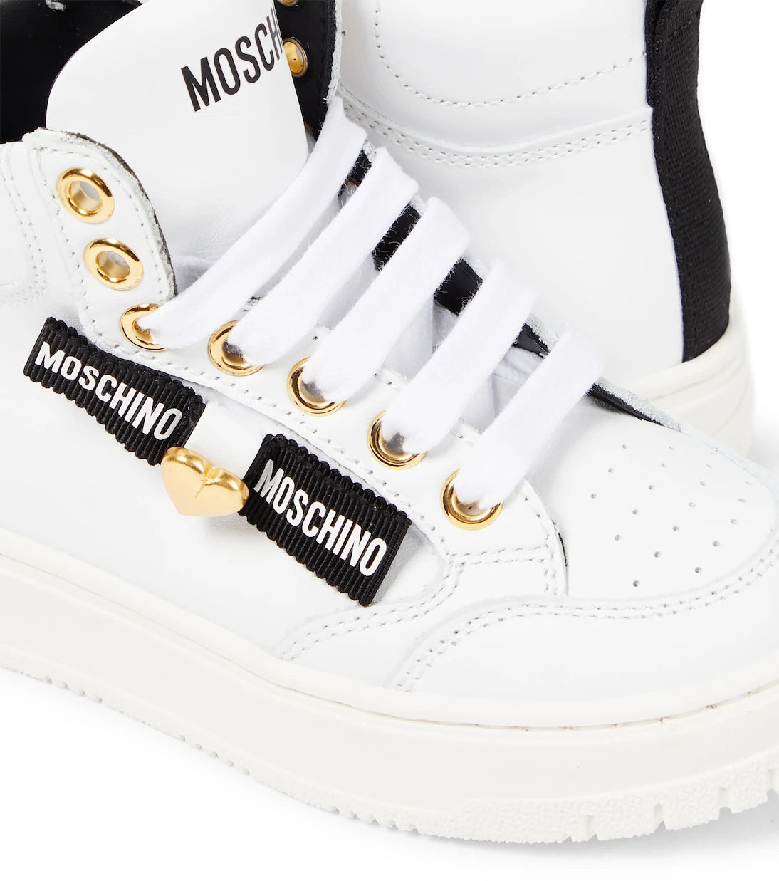 Moschino Kids - Logo leather sneakers