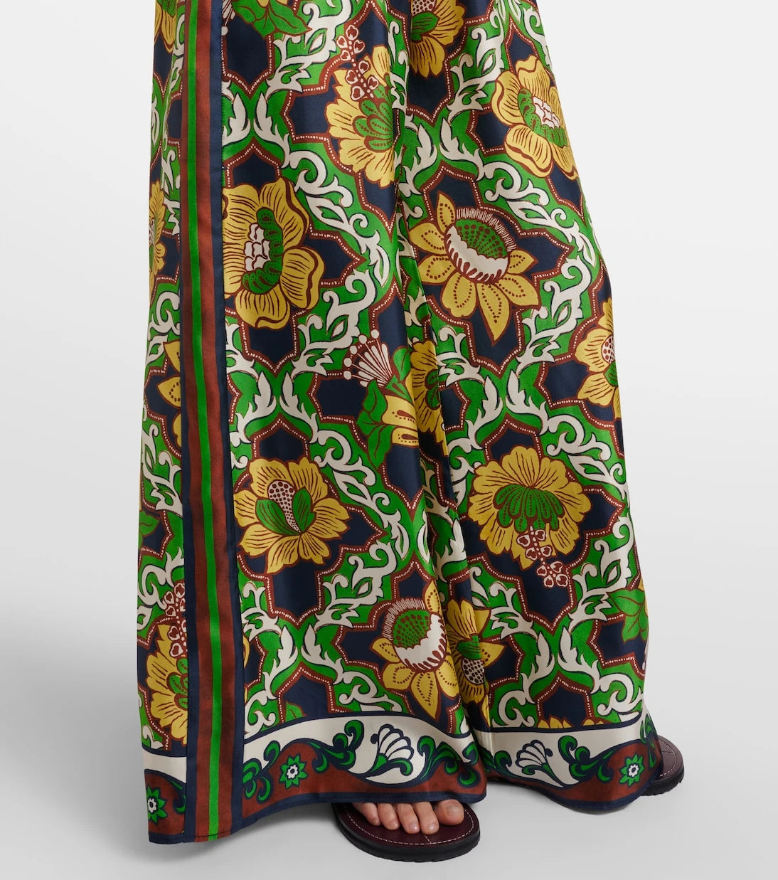 Alémais - Liana printed silk satin palazzo pants