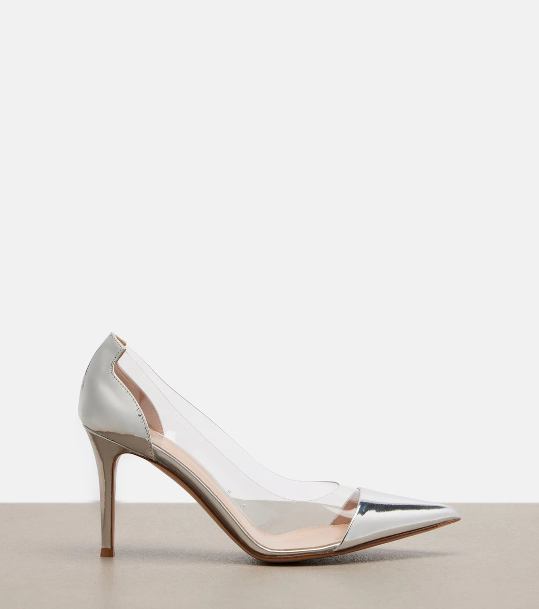Gianvito Rossi - Plexi mirrored leather and TPU pumps