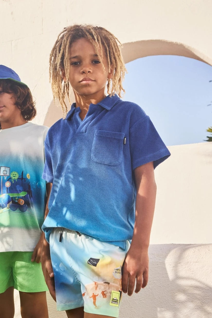 Molo - Ombré cotton terry polo shirt