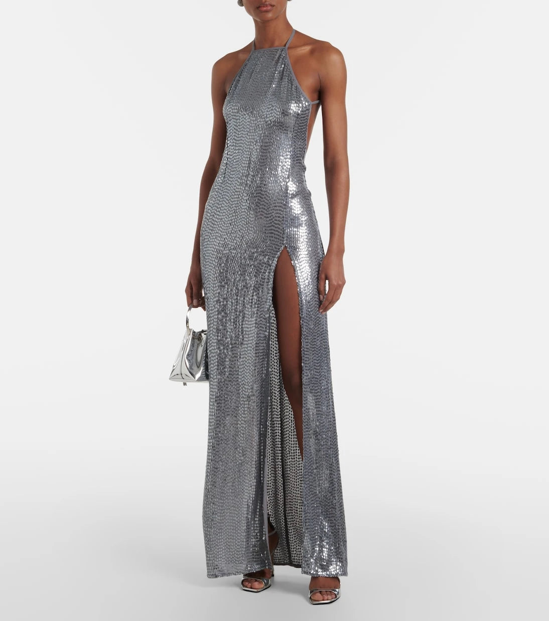The New Arrivals Ilkyaz Ozel - Aether sequined halterneck gown