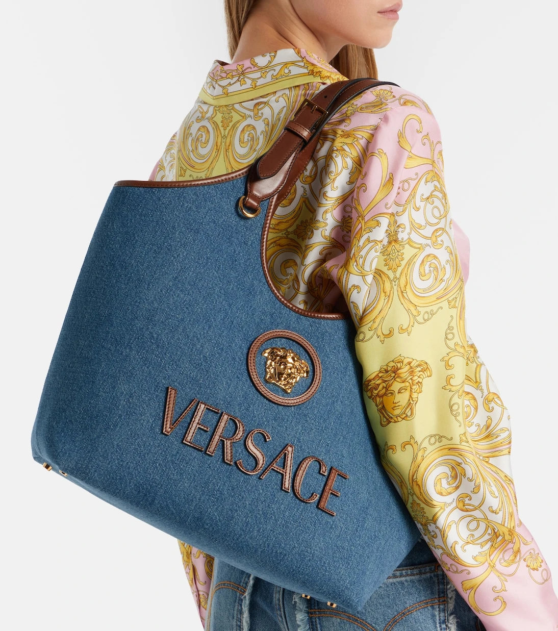 Versace - La Medusa denim tote bag