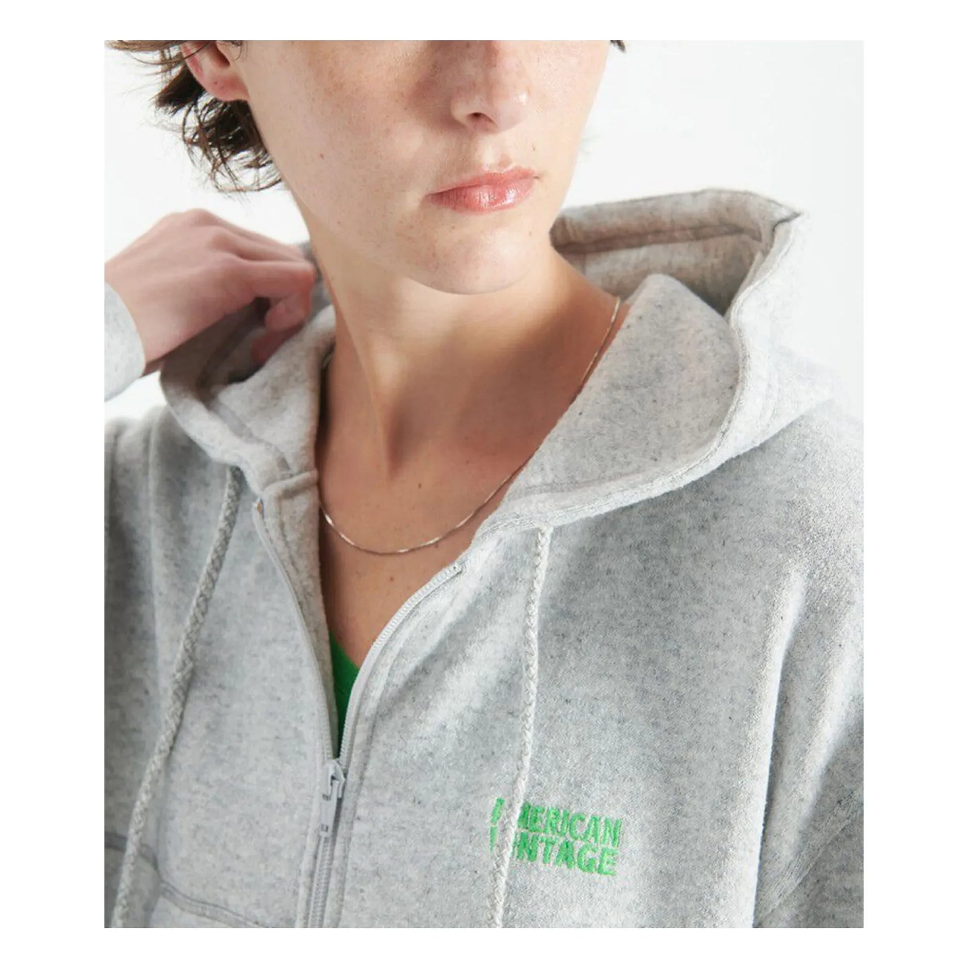 American Vintage - Evona Zipped Sweatshirt | Light eather grey