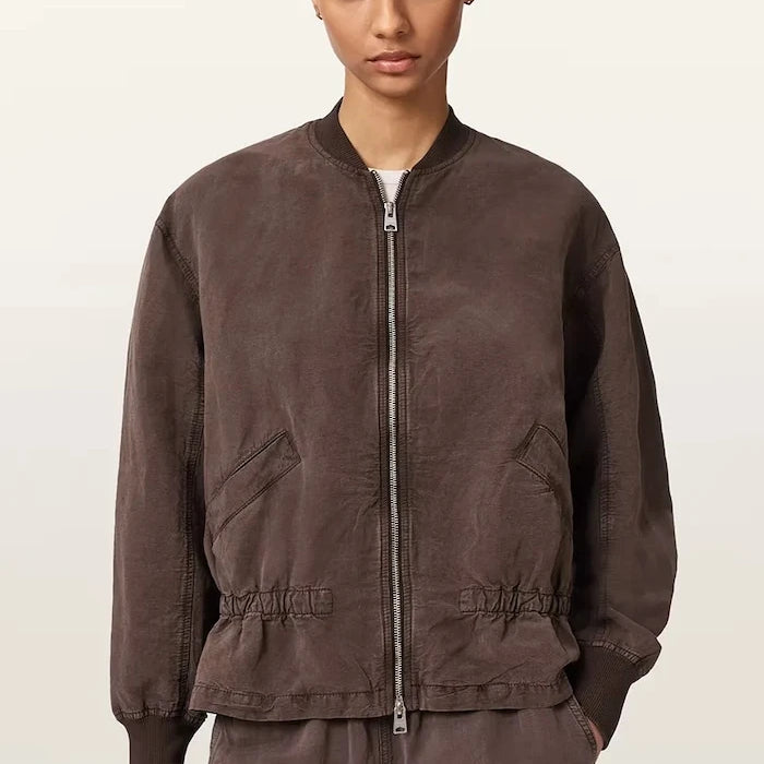 AllSaints яке бомбър дамско с лен SOFI