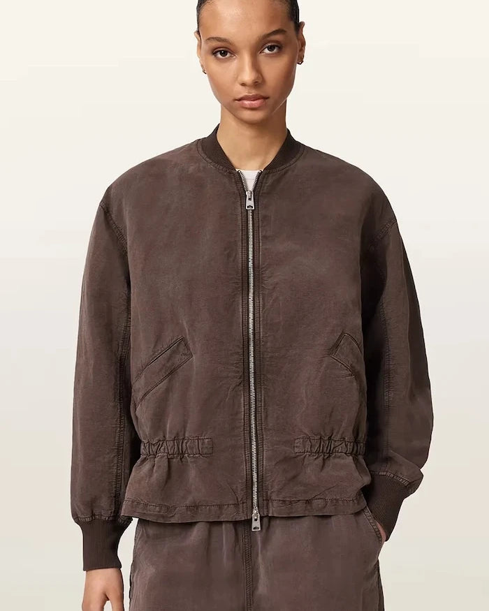 AllSaints kadın keten bomber SOFI