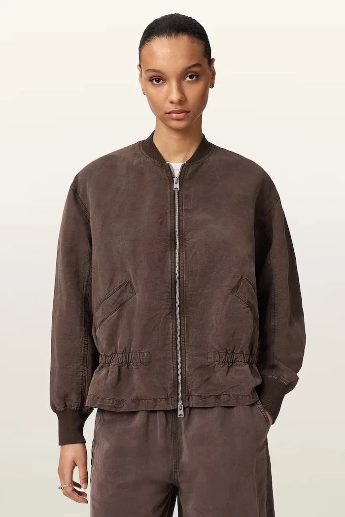 AllSaints яке бомбър дамско с лен SOFI