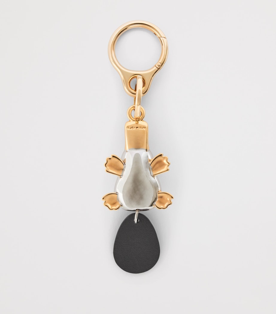 LOEWE Silver Leather-Brass Platypus Keyring
