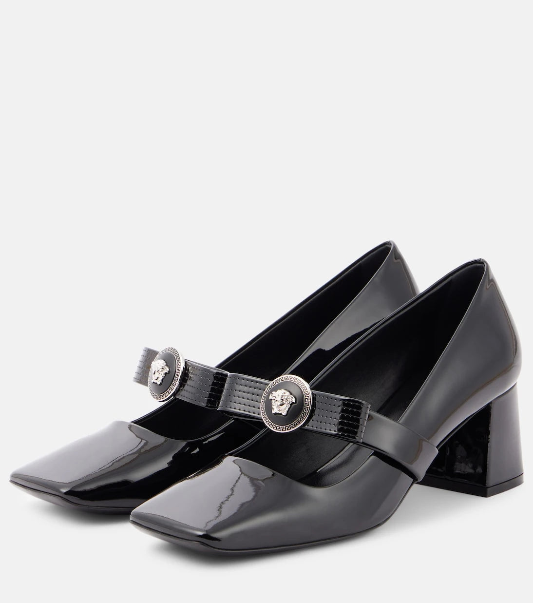 Versace - Gianni Ribbon 55 deri topuklu ayakkabı
