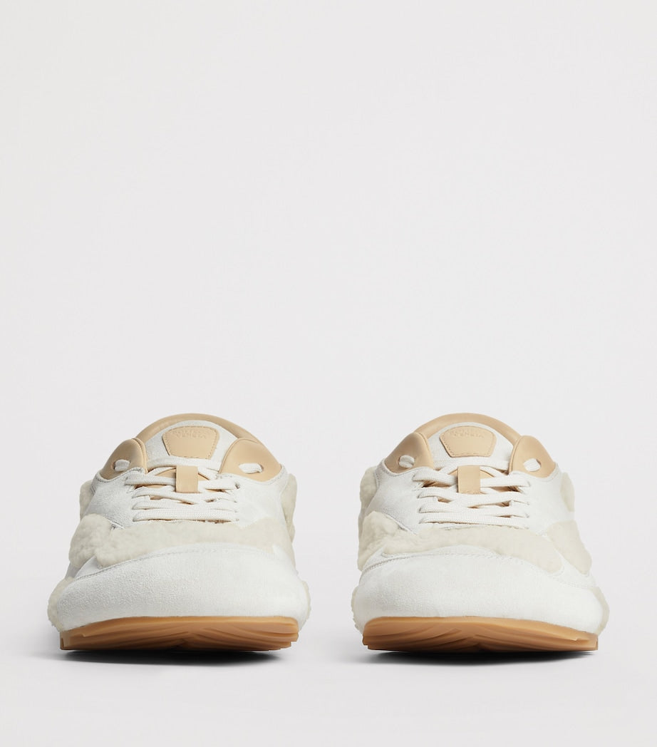 Shearling-Suede Orbit Flash Sneakers