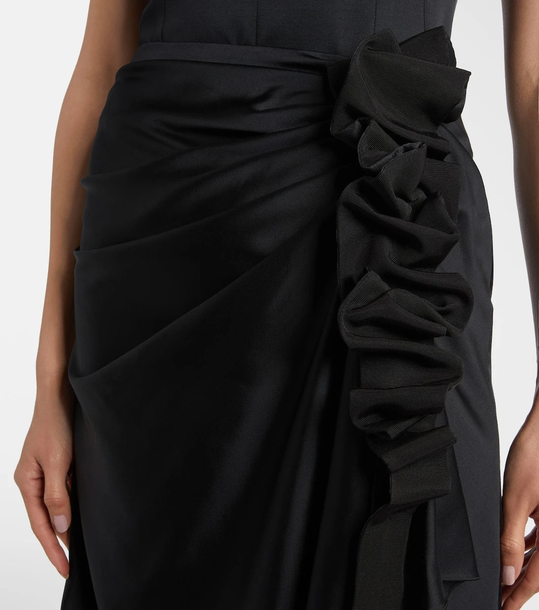 McQueen - Büzgülü asimetrik midi etek