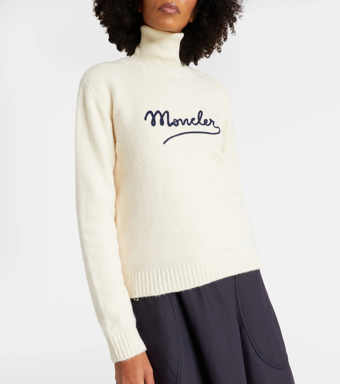 Moncler - Embroidered logo cotton-blend sweater