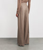 Max Mara Beige Stretch-Cashmere Wide-Leg Trousers