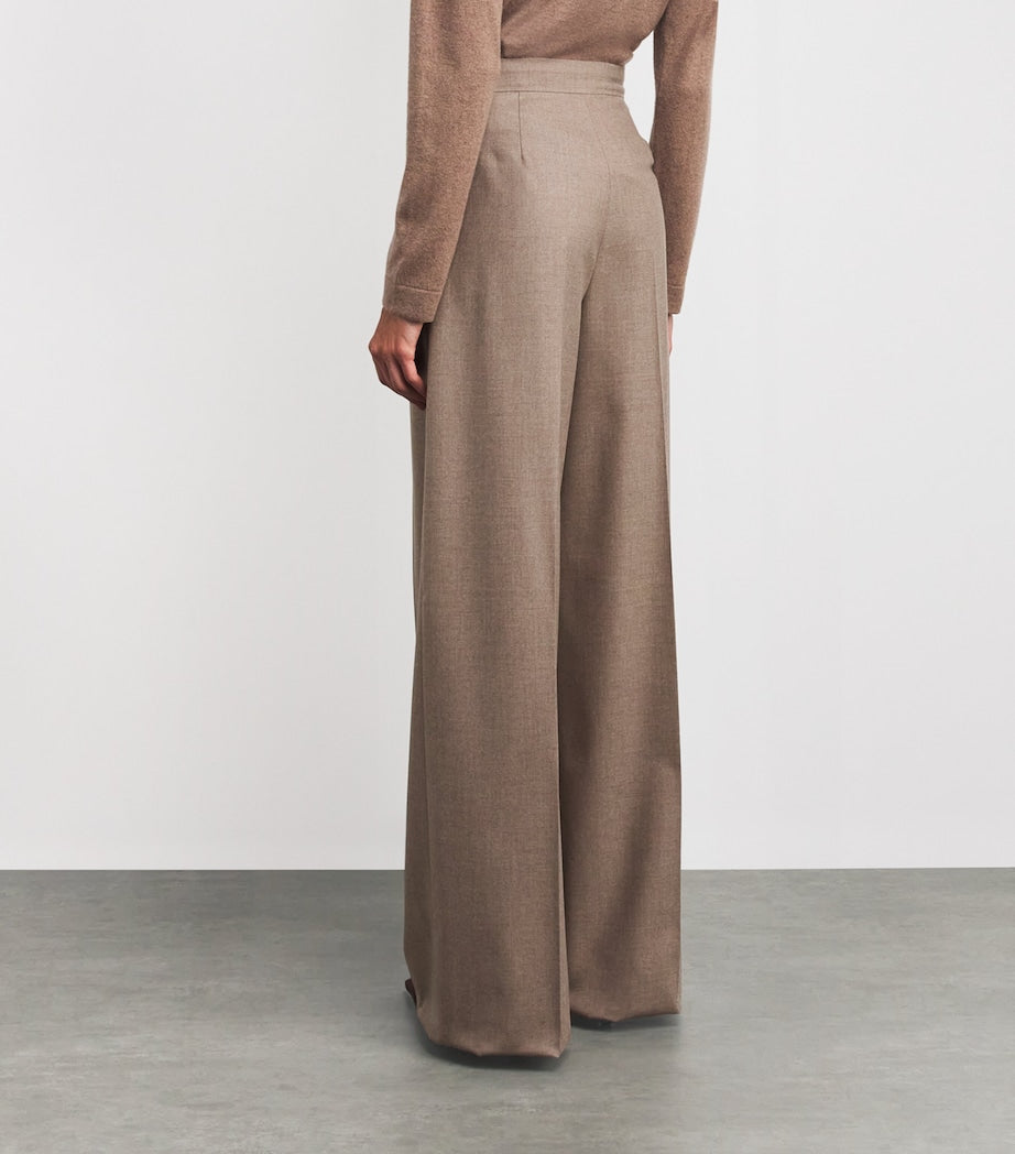 Stretch-Cashmere Wide-Leg Trousers TURTLEDOVE
