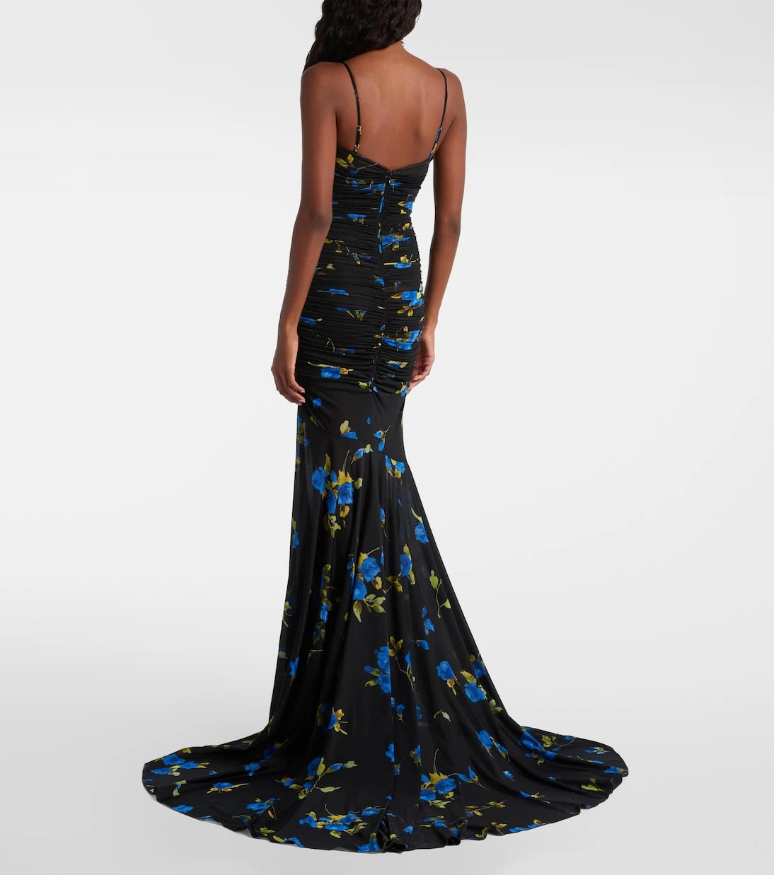 Blumarine - Floral draped jersey maxi dress