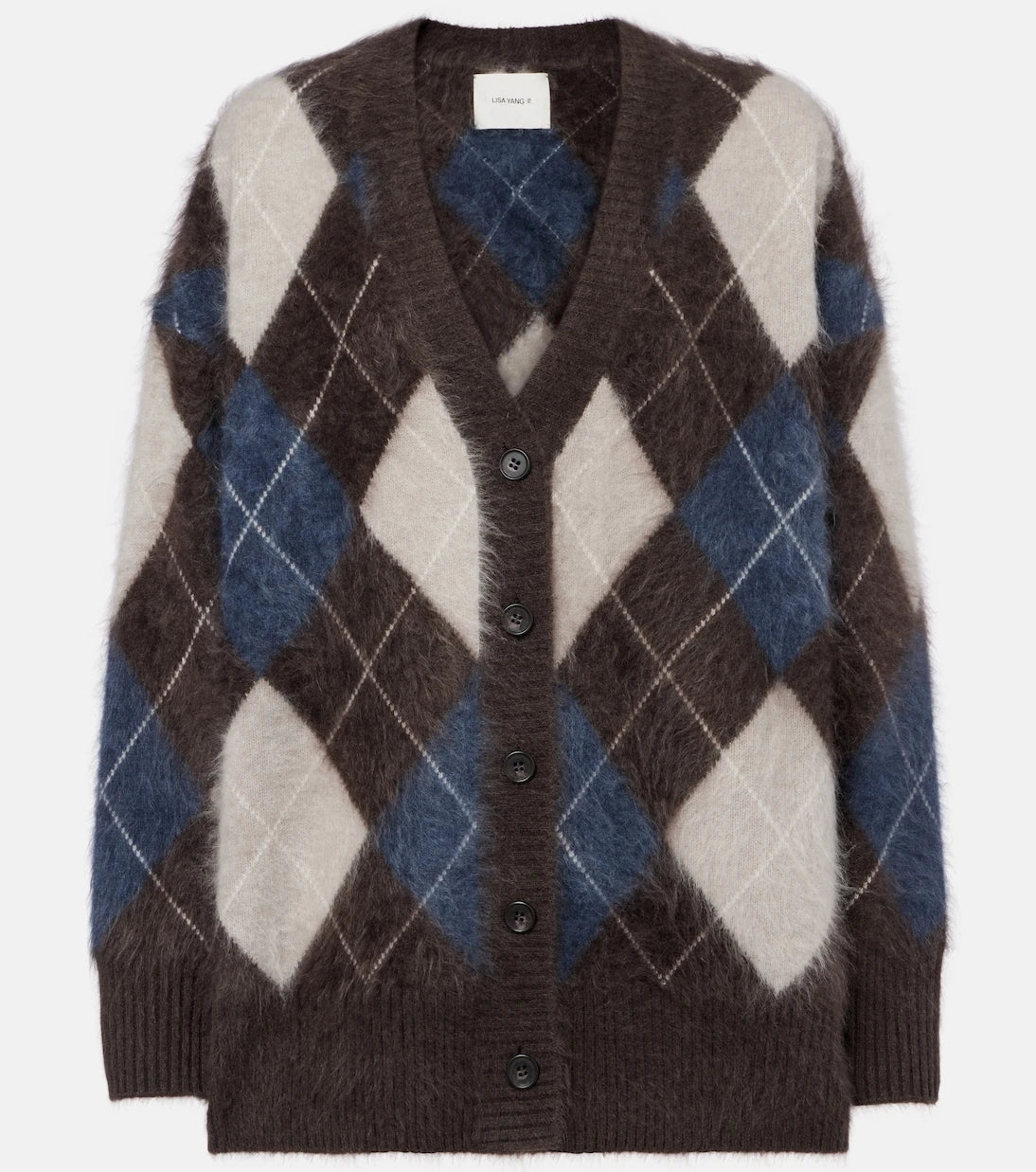 Lisa Yang - Elaria argyle cashmere cardigan