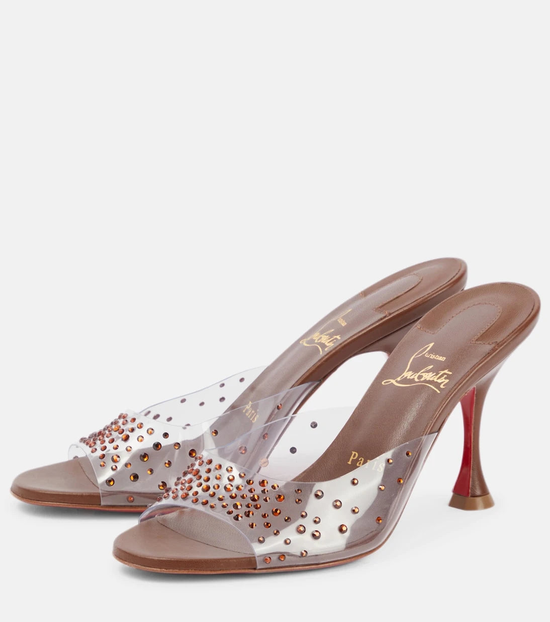 Christian Louboutin - حذاء ميول Nudes Degramule مزين بالترتر