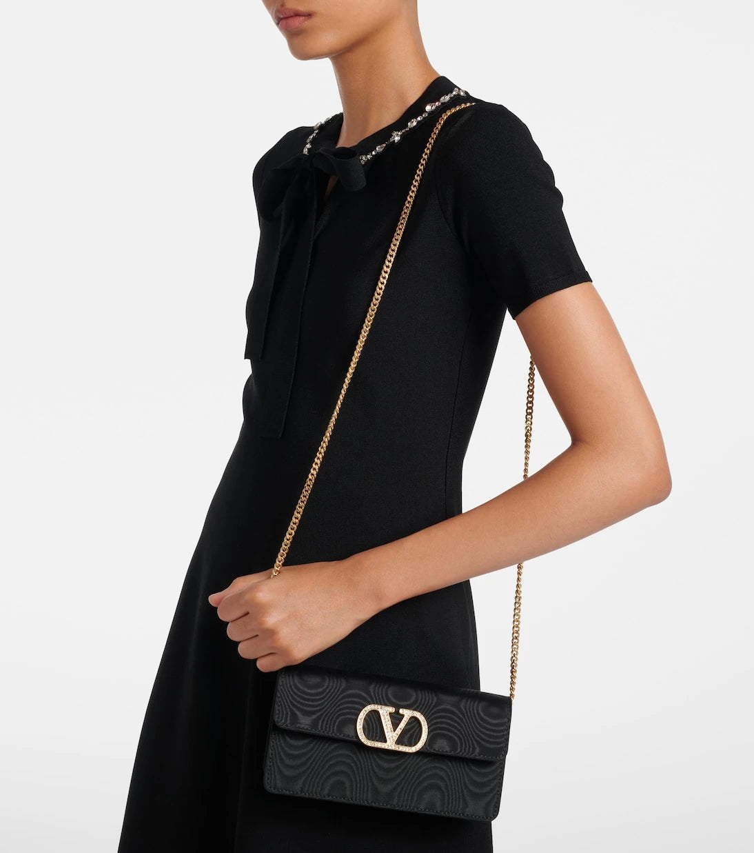 Valentino Garavani - VLogo Mini moire clutch