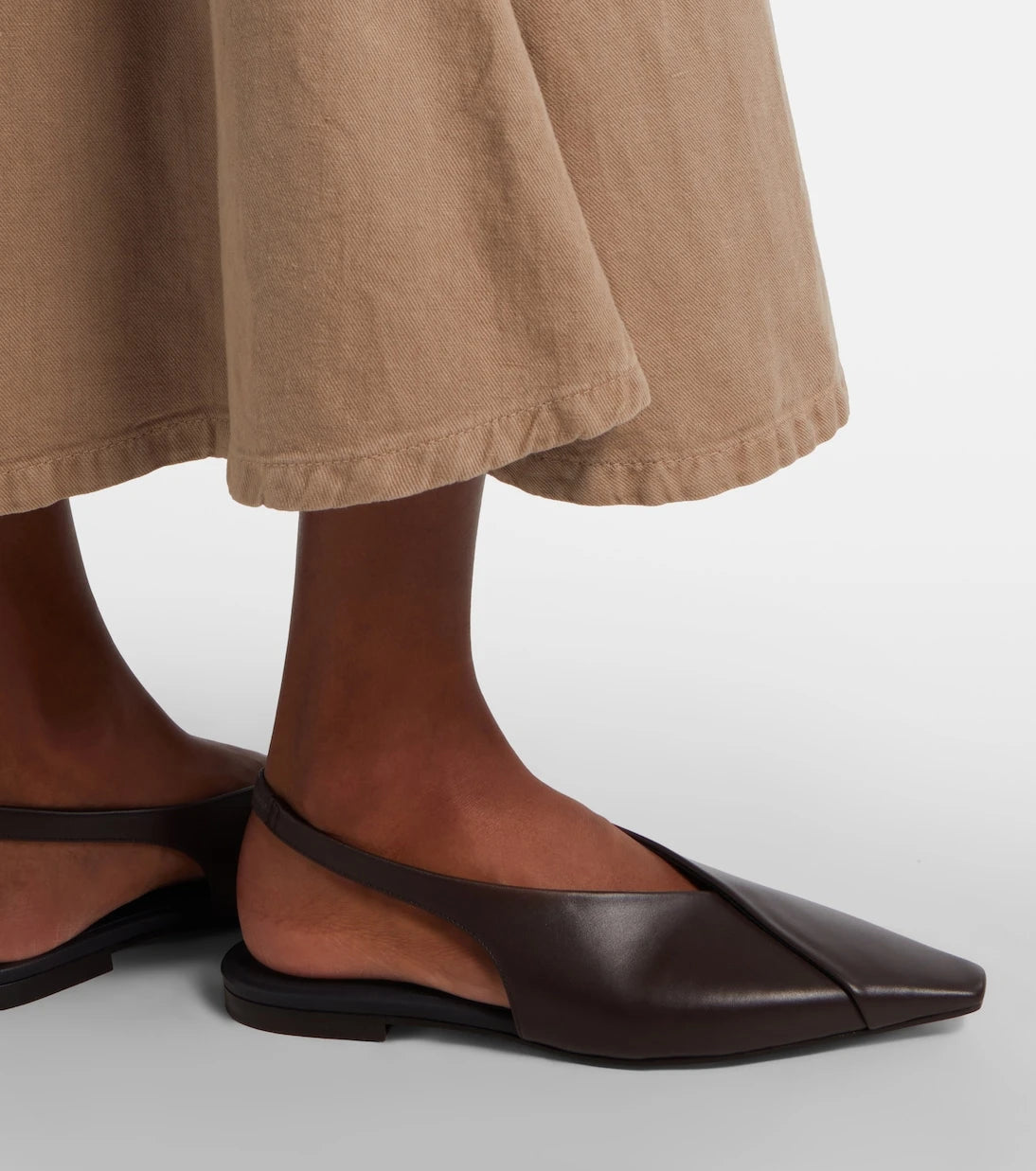 Brunello Cucinelli - Leather slingback flats